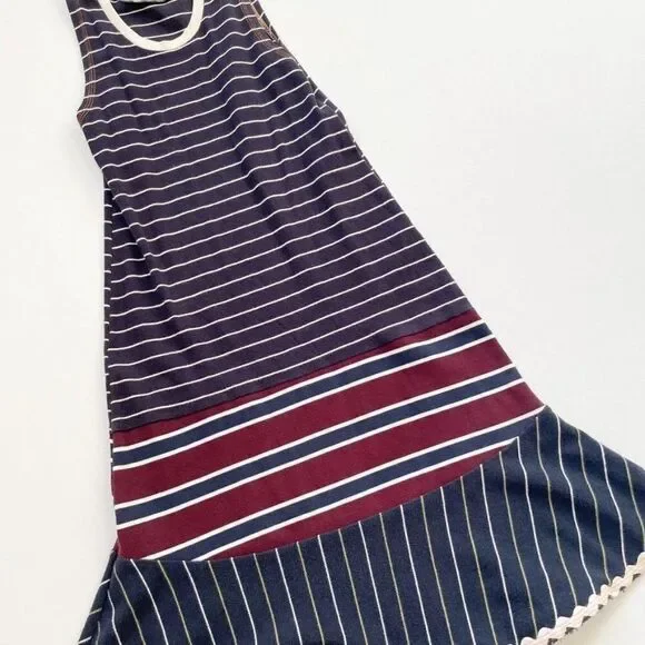 CourtneyCourtney Blue Girls Dress 7/8 Sleeveless Cotton Twirly Skirt Handmade - Picture 2 of 8